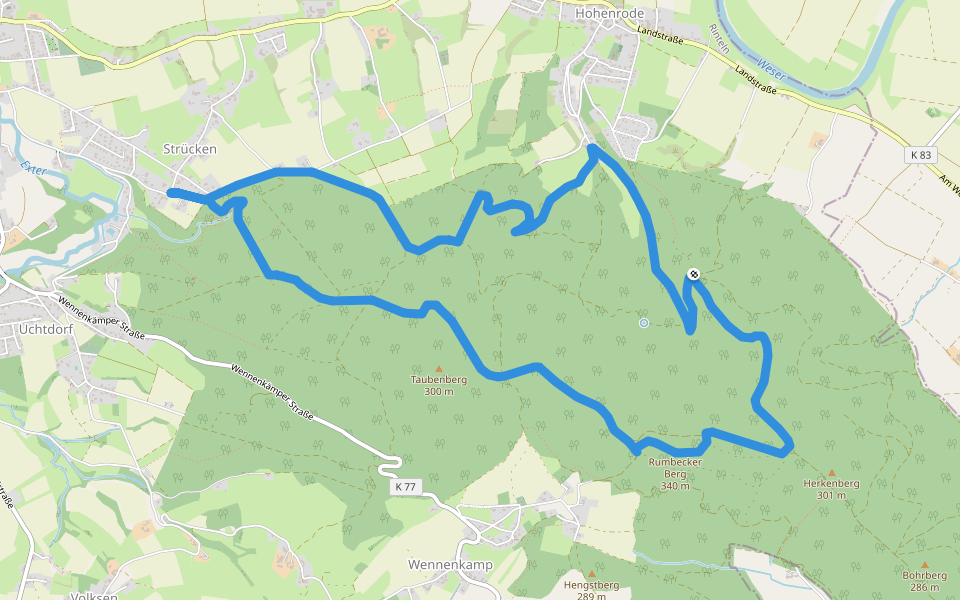 RI21Rundwanderweg Ludwigsturm walking route map in Rinteln