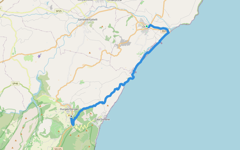 Sentiero Italia - Tappa Z12 walking route map in Orosei