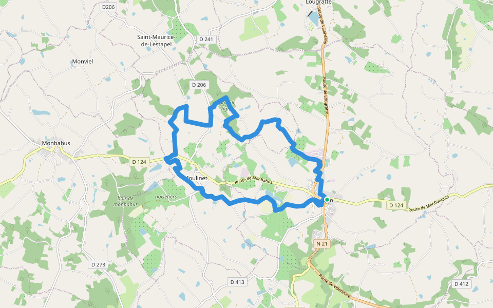 Cancon, vers Moulinet, à la découverte du terroir walking route map in Cancon