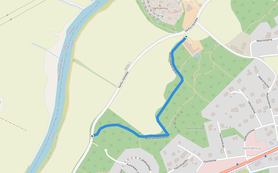 Historia-/luontopolku walking route map in Saari