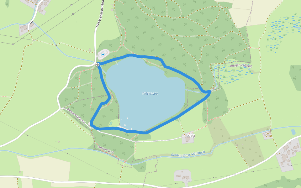 Tüttensee-Rundwanderweg walking route map in Grabenstätt