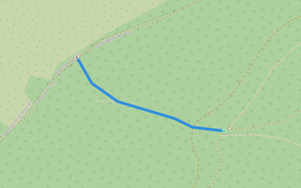 Verbindungsweg zwischen 2 Wanderrouten walking route map in Pöllau