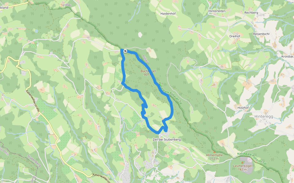 Buchkogelrunde walking route map in Zeil bei Stubenberg
