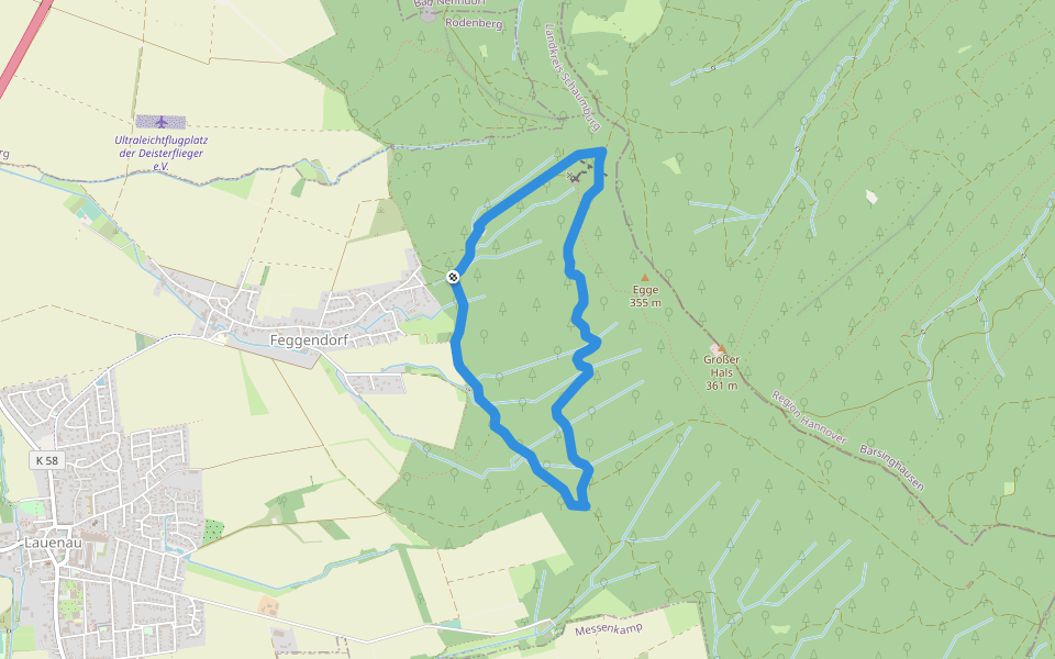 L1 Rundwanderweg Lauenau Nr. 1 walking route map in Lauenau