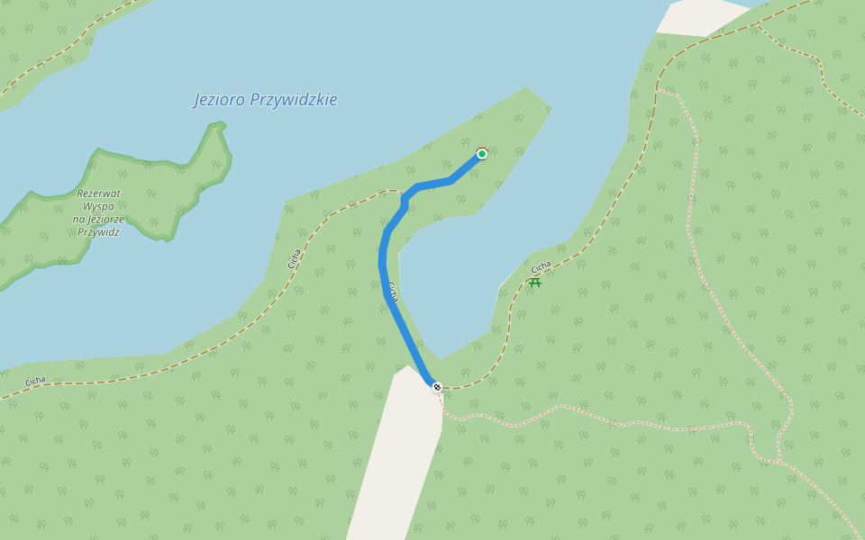 Szlak dojściowy do Grodziska walking route map in Przywidz