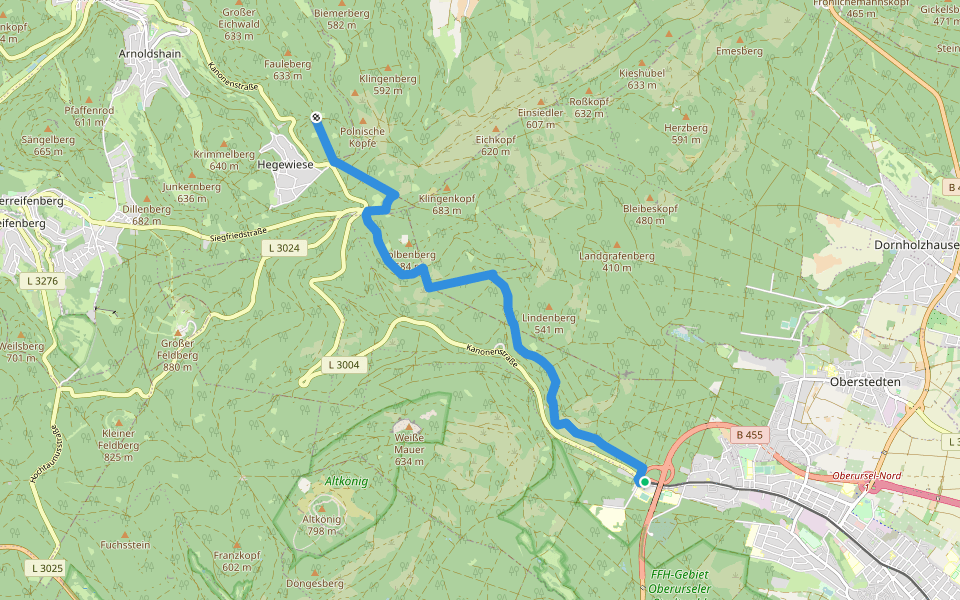 Taunusklub Route 046 walking route map in Oberursel (Taunus)