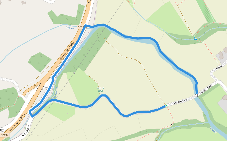 Sentiero dell'acqua - Lungo il Refosco walking route map in San Vito di Leguzzano