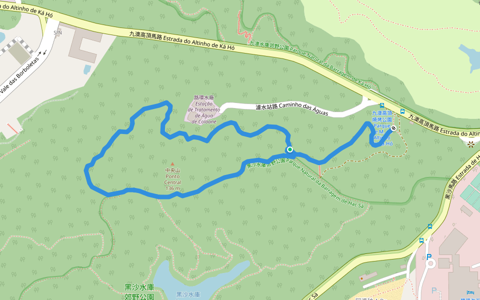 九澳高頂家樂徑 Trilho do Altinho de Ká-Hó walking route map in Coloane Village