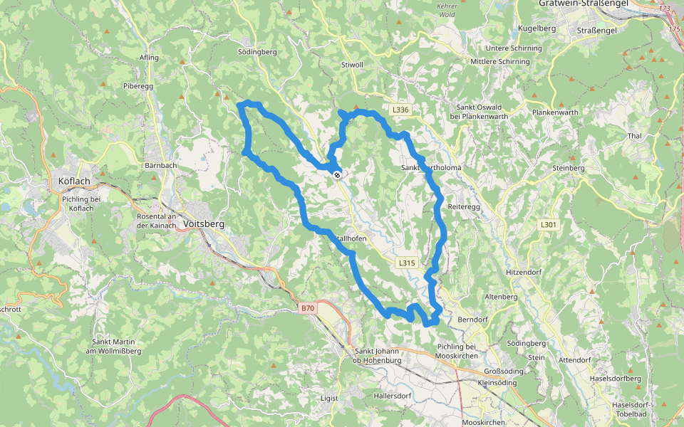 Stallhofner Rundweg walking route map in Aichegg