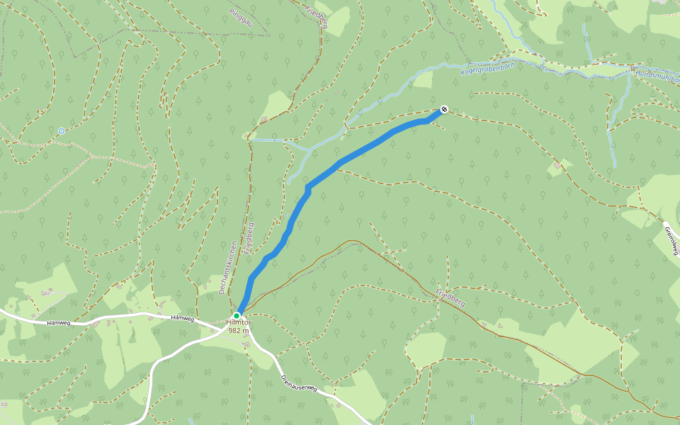 Wanderweg Verbindung 938 - Hilmtor walking route map in Bergen