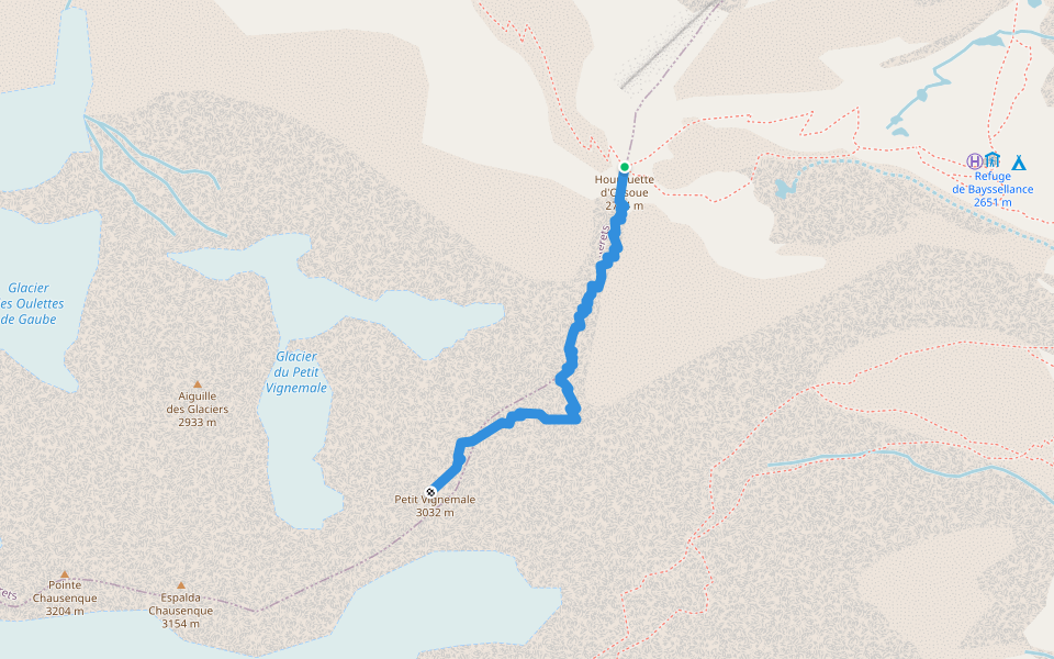 HRP Variante 14.1 walking route map in Cauterets