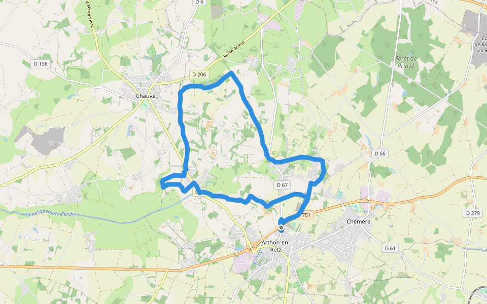 Circuit de Haute-Perche walking route map in Chaumes-en-Retz
