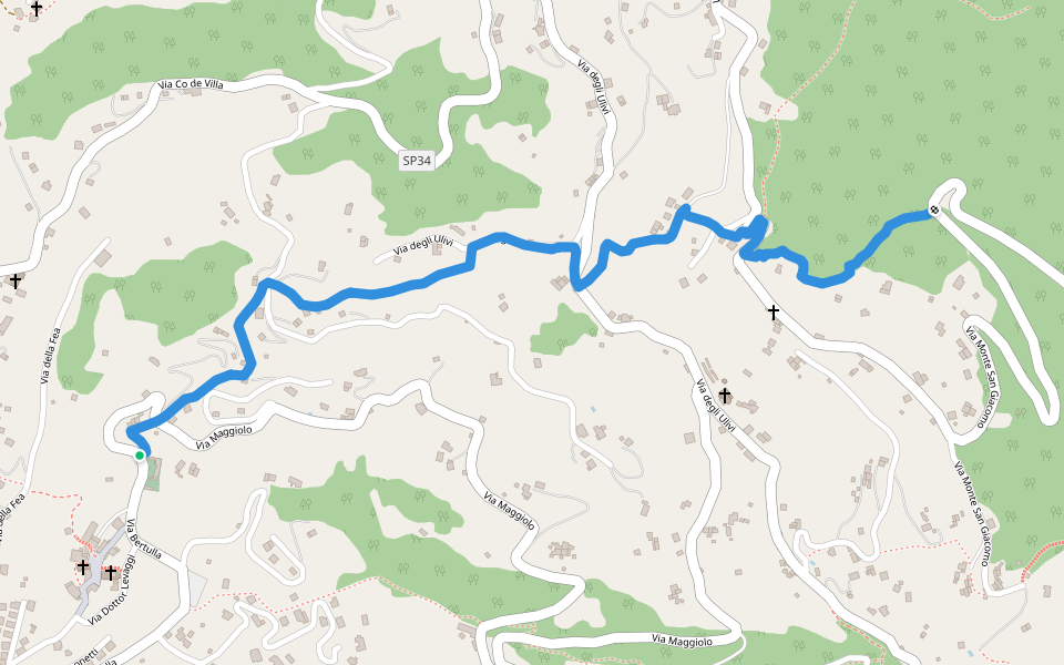 San Salvatore - San Giacomo walking route map in San Salvatore