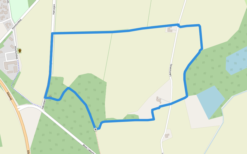 Kleinbahnsporet walking route map in Rødekro