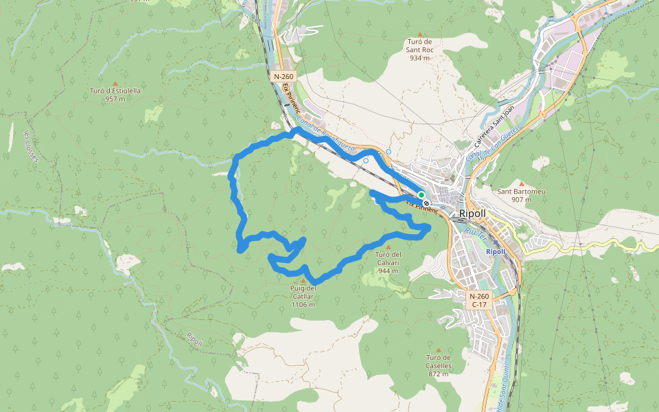 SL-C 12 Ripoll walking route map in Ripoll