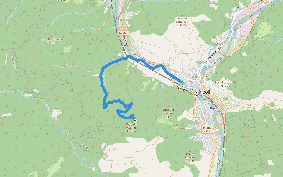 SL-C 12 Ripoll walking route map in Ripoll