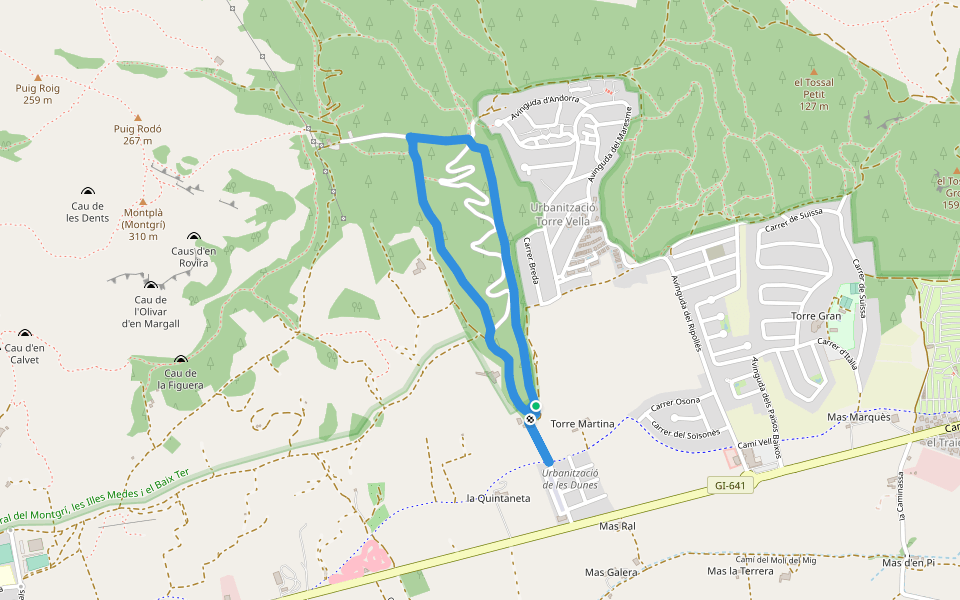 SL-C 18 Les Dunes walking route map in Les Dunes