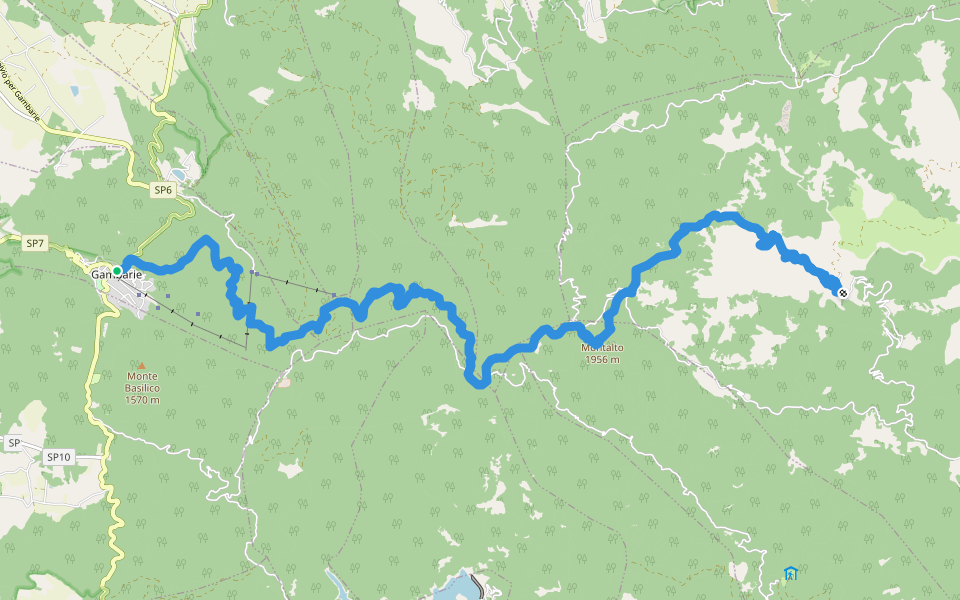 Sentiero Italia - Tappa U02 walking route map in Gambarie
