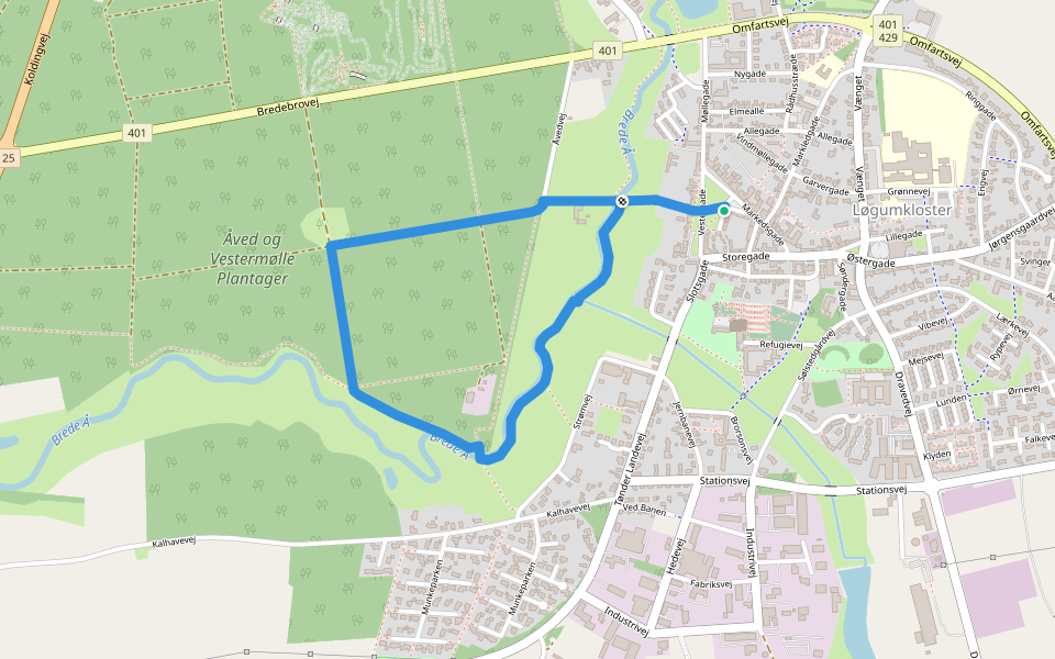 Grøn Kløversti, Løgumkloster walking route map in Løgumkloster