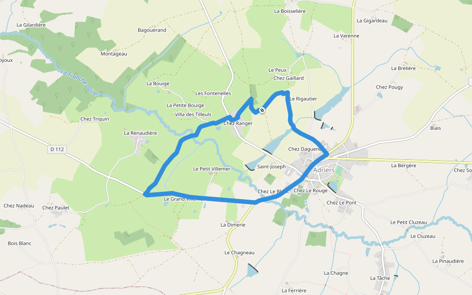 Les Chaumes du Chapître - circuit n°3 walking route map in Adriers