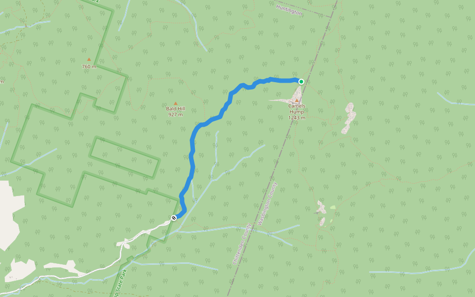 Burrows Trail walking route map in Huntington