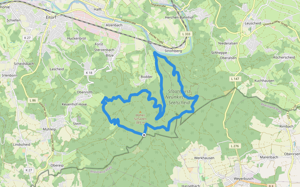 Försterweg (Erlebnisweg Sieg Nr. 10) walking route map in Eitorf