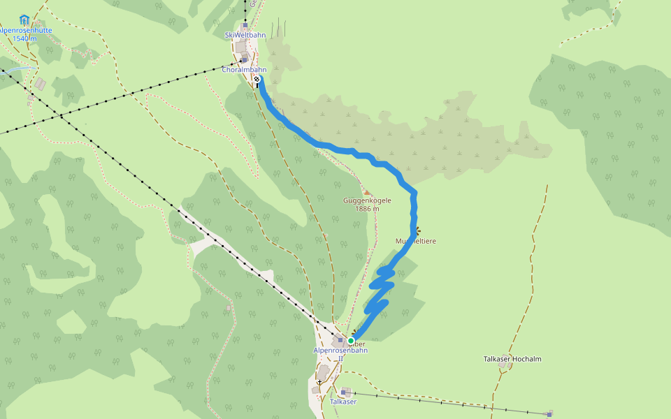 Himmelsteig Sky Trail Alpinolino walking route map in Nachtsöllberg
