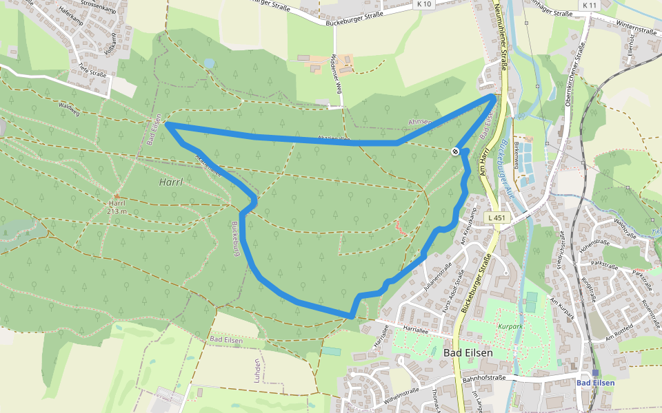 Rundwanderweg 3 im Harrl walking route map in Bad Eilsen