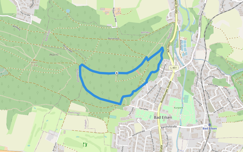 Rundwanderweg 2 im Harrl walking route map in Bad Eilsen