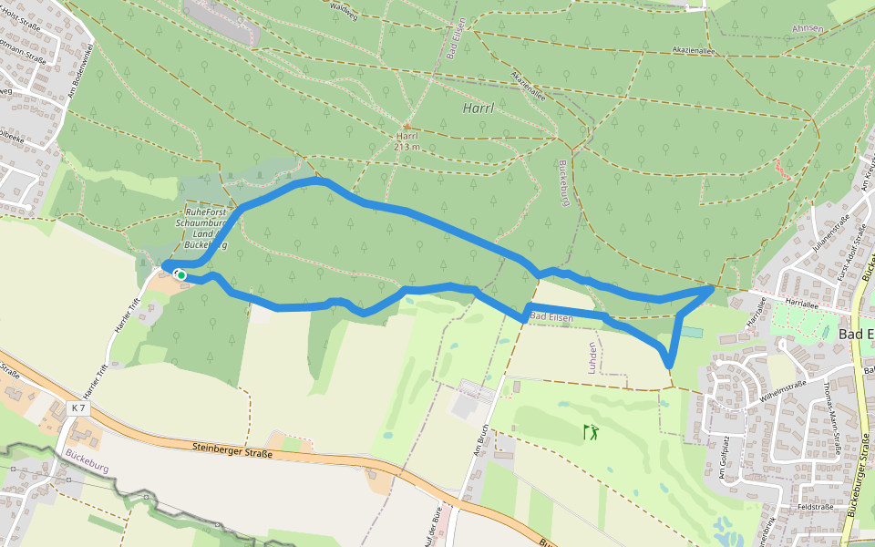 Rundwanderweg 5 im Harrl walking route map in Bückeburg