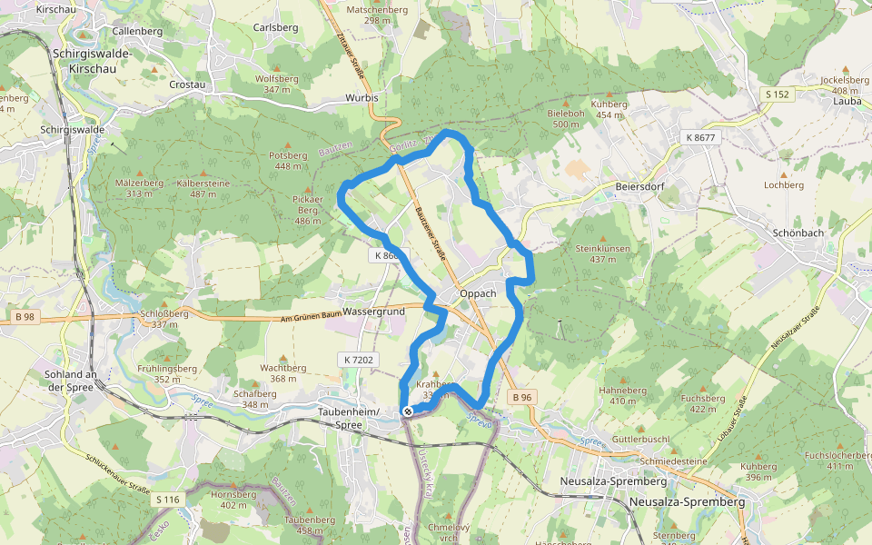 Ringweg Oppach walking route map in Oppach