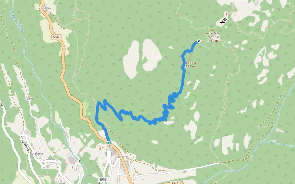 Sentiero Ezio Campagna walking route map in Anghebeni