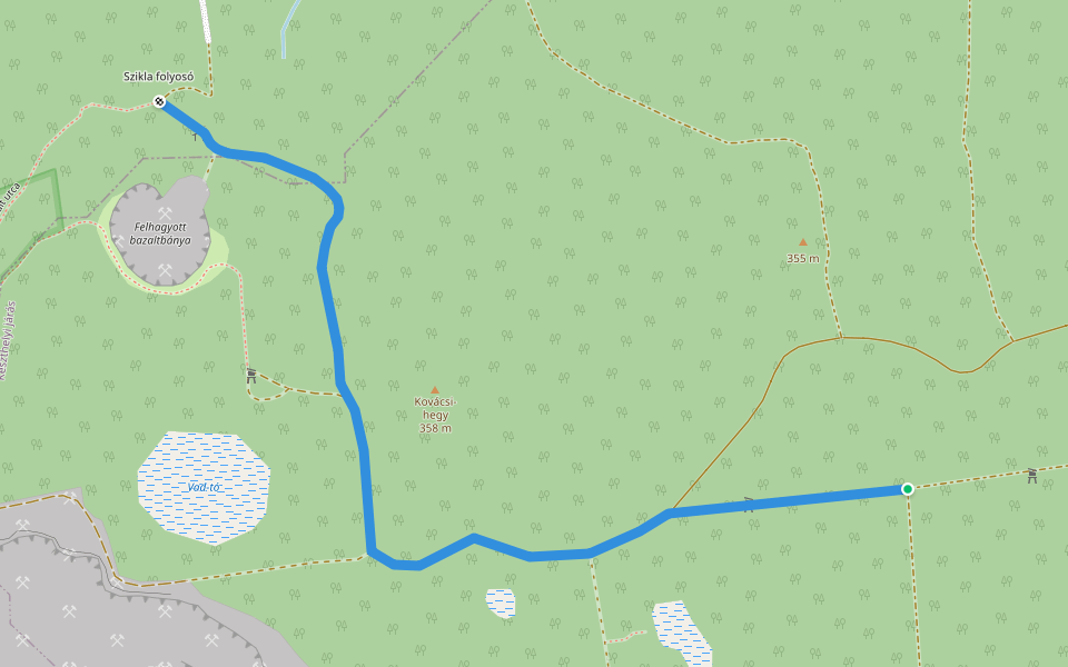 KΩ (Vindornyaszőlős – Kovácsi-hegy) walking route map in Zalaszántó