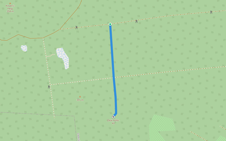 K▲ (Zalai Holló-kő) walking route map in Zalaszántó