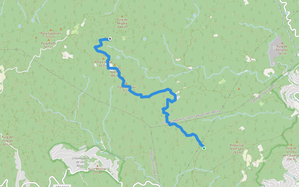 SL-C 29 Estanyots del Castell walking route map in Mas Artigues