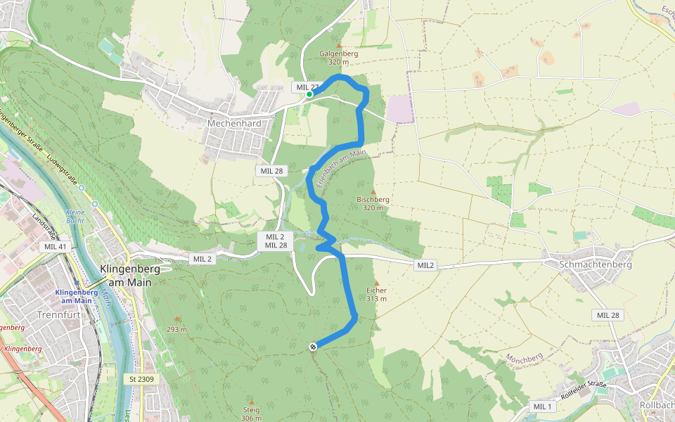 Ortswanderweg Erlenbach 3 walking route map in Erlenbach am Main