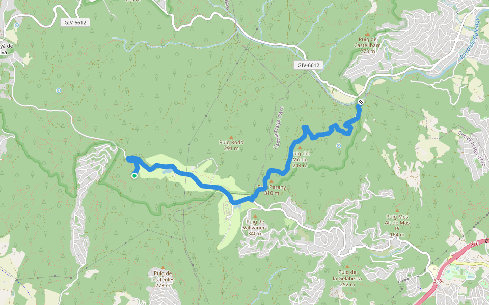 SL-C 31 Santa Maria de Fenals walking route map in Santa Cristina d'Aro