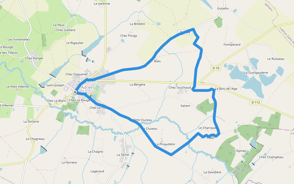 Les Chaumes du Chapître - circuit n°4 walking route map in Adriers