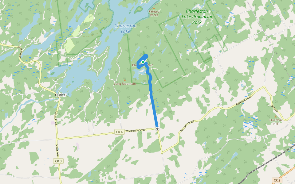 Blue Mountain Trail walking route map in Lansdowne