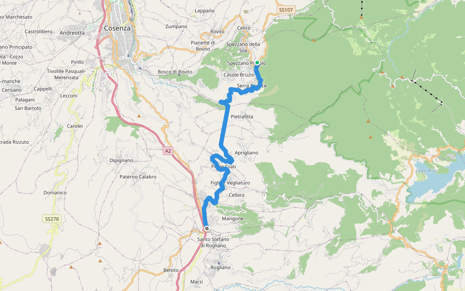Sentiero Italia - Tappa U22 walking route map in Spezzano Piccolo
