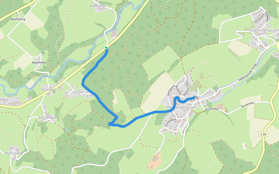 Auenpfad - Rundweg Schlossblicke walking route map in Nümbrecht