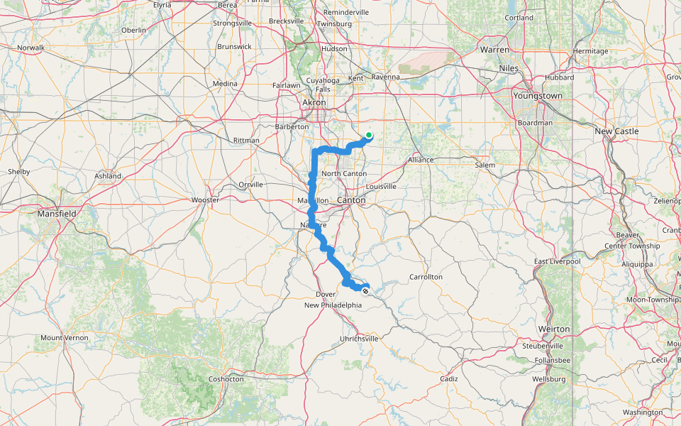 Buckeye Trail (Massillon) walking route map in Hartville