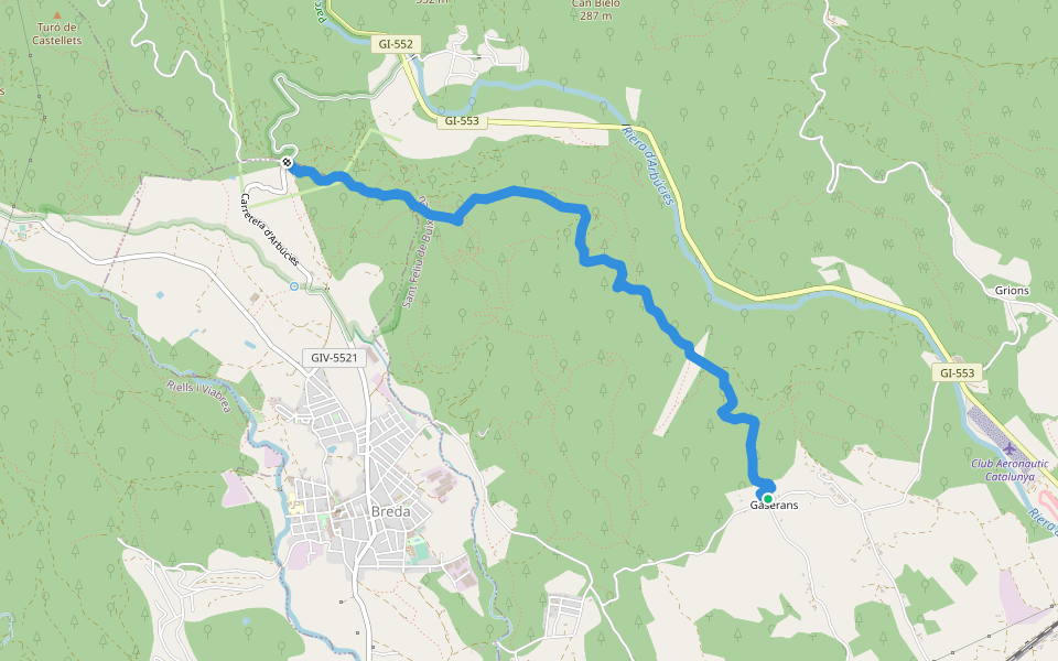 SL-C 88 Gaserans-Coll de n'Orri walking route map in Gaserans
