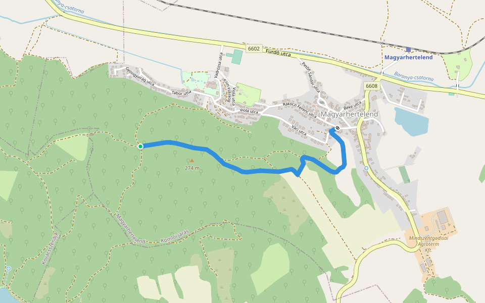 S▲ (Magyarhertelend - Napszentély kilátó) walking route map in Kovácsszénája