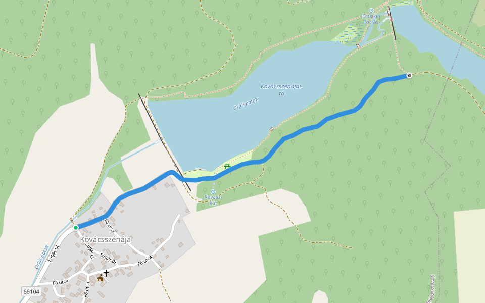S■ (Kovácsszénája) walking route map in Kovácsszénája