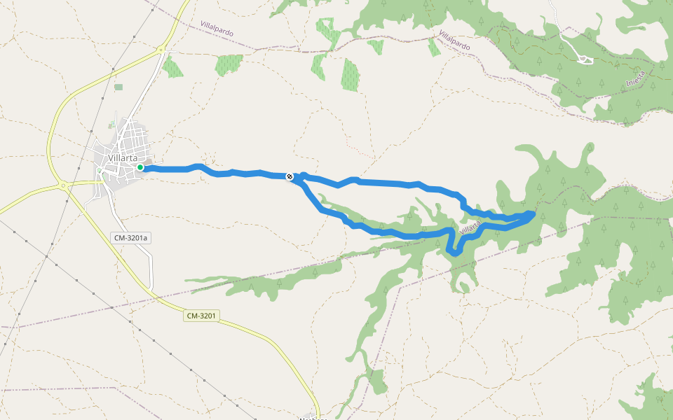 Sendero de El Molinillo walking route map in Villarta
