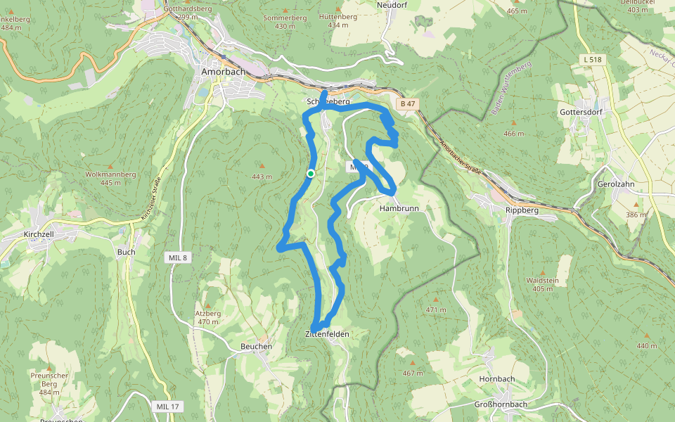 Rundwanderweg Schneeberg 7: Morretal-Wanderung walking route map in Schneeberg