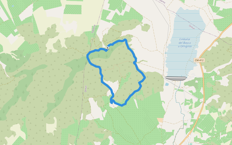 El Madrono y la Flora walking route map in Ontur