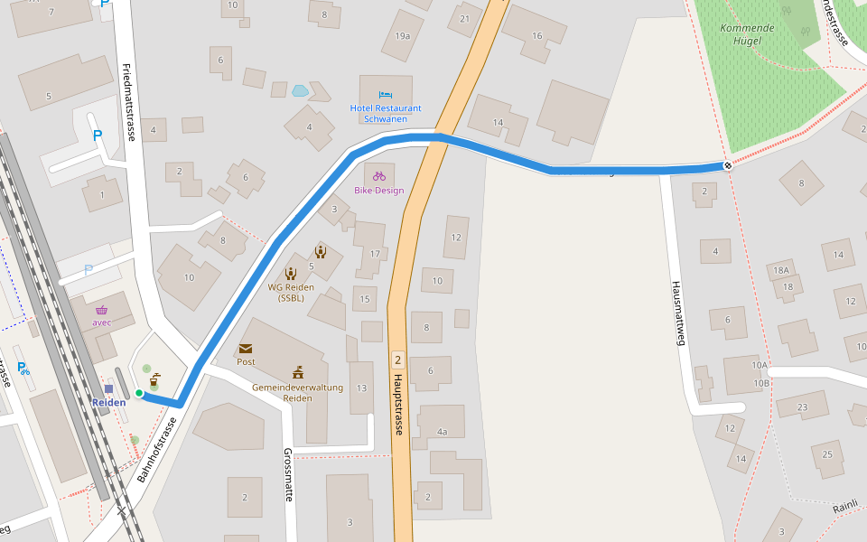 Reiden - Reiden Station walking route map in Reiden