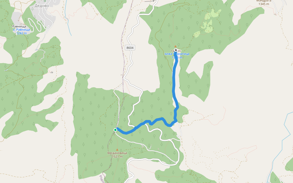х. Чернатица - Студенец walking route map in Dedovo